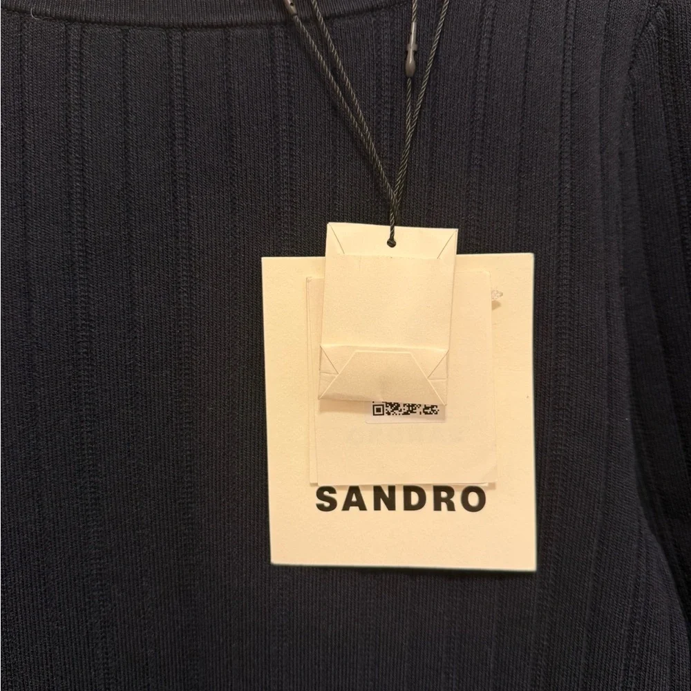 Sandro Navy Button-Accent Mini Dress - Picture 3 of 4